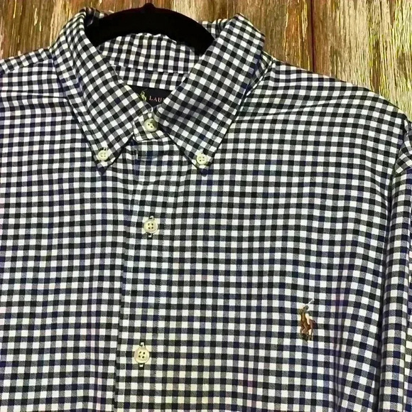 EUC RALPH LAUREN GINGHAM CHECK BUTTON DOWN - Picture 2 of 4